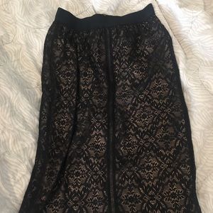 Arizitia Black Lace Midi Skirt